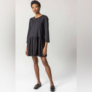 Lila P Wide Sleeve Peplum Dress